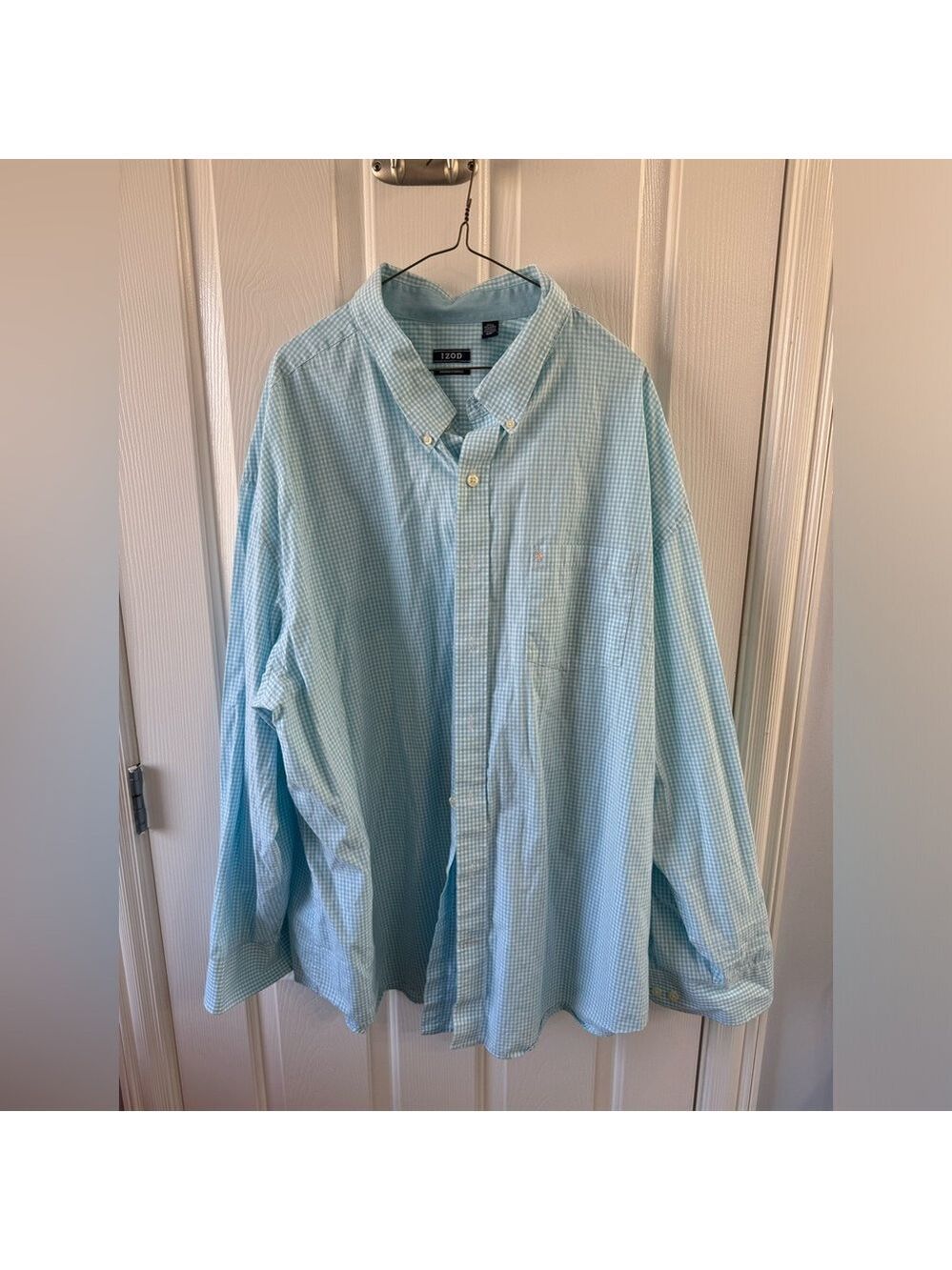 Izod - Mens - Big & Tall Light Blue Oxford Button Down 4XL